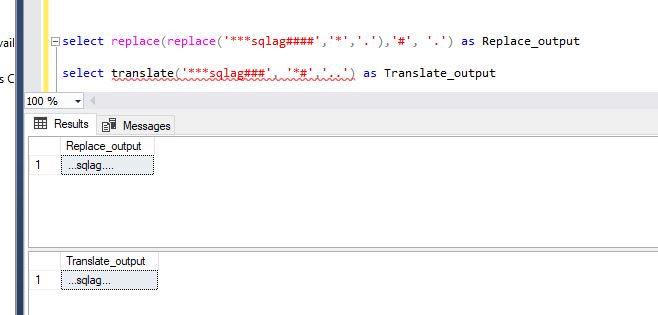 Translate function in SQL server 2017